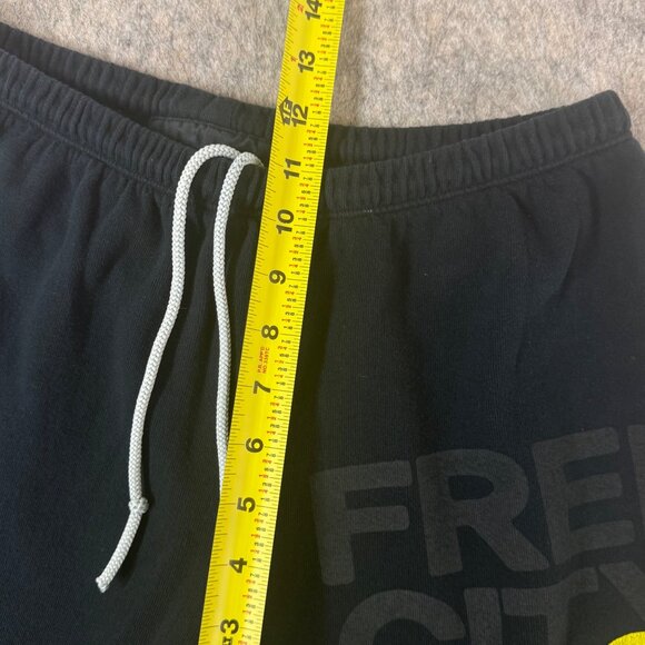 Freecity Cotton Logo Joggers Squid Ink Black Sweatpants Size M Yellow Bird - Picture 5 of 8